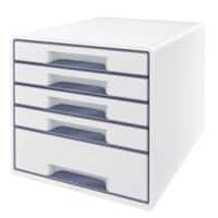 Module à tiroirs Leitz WOW Cube Dual 5 tiroirs A4 Blanc, gris 28,7 x 27 x 36,3 cm