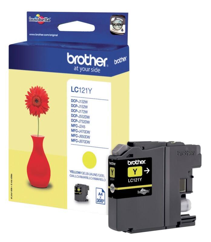 Cartouche jet d'encre Brother LC121Y D'origine Jaune