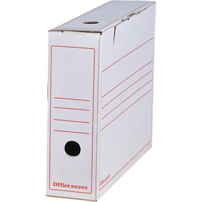 Boîtes d'archivage Office Depot A4 Blanc 100% carton recyclé 8 x 33,5 x 24,5 cm 12 Unités