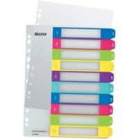 Intercalaires imprimables Leitz WOW 1243 A4 Maxi multicolore 10 onglets 11 trous polypropylène 1 à 10