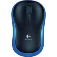 Souris ergonomique sans fil Logitech M185 Capteur optique Ambidextre USB-A Nano récepteur Noir, bleu