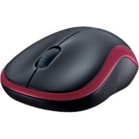 Souris ergonomique sans fil Logitech M185 Capteur optique Ambidextre USB-A Nano récepteur Rouge