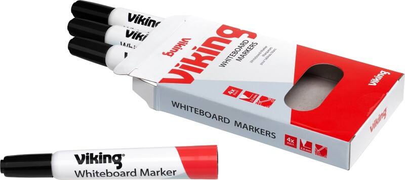 Marqueur pour tableau blanc Viking WBM2,5 Non permanent Noir Moyen Ogive 1 - 2,5 mm
