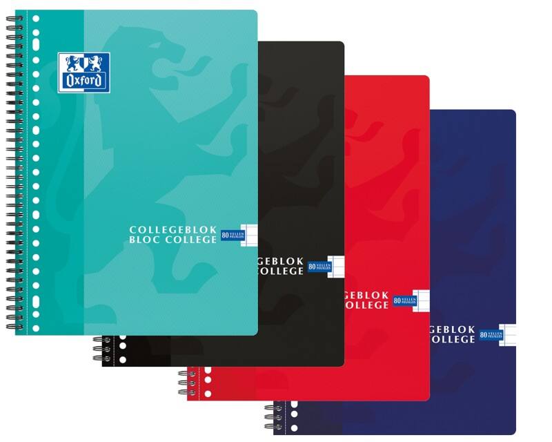 Cahier OXFORD A4 Ligné Reliure en spirale Assortiment Perforé 160 Pages