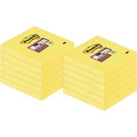 Notes Super Sticky Post-it 76 x 76 mm Jaune canari 90 Feuilles Pack économique 12 blocs + 12 GRATUITS