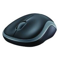 Souris sans fil ergonomique Logitech M185 Optique Droitier et gaucher Nano-récepteur USB-A Bleu, noir