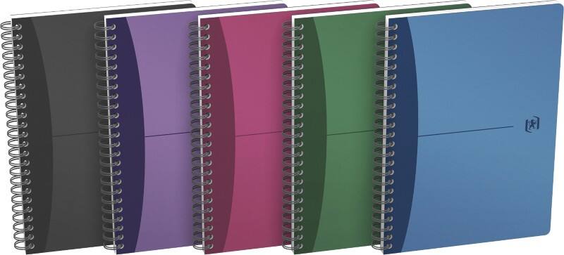 Cahier à spirales OXFORD Office Urban Mix A5 Quadrillé Reliure en spirale PP (Polypropylène) Assortiment 180 Pages 90 Feuilles