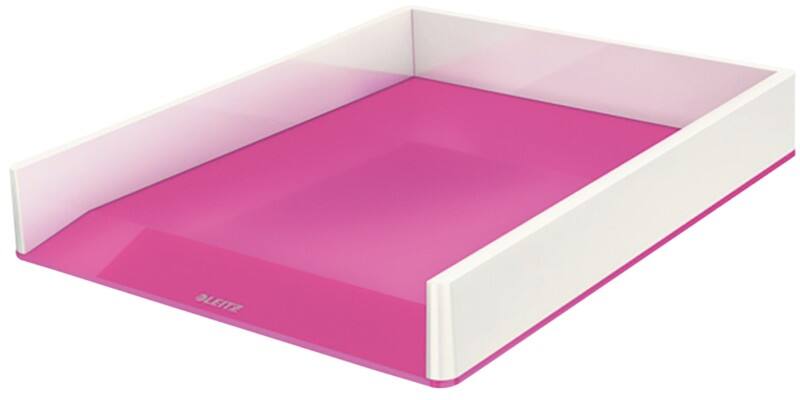 Corbeille à courrier Leitz WOW Dual A4 Blanc, rose 26,7 x 33,6 x 4,9 cm