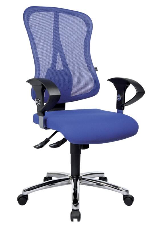 Siège de bureau Head Point SY Deluxe TOPSTAR Mécanisme synchrone Filet, Tissu Accoudoirs réglables en hauteur Siège réglable en hauteur Bleu 110 kg