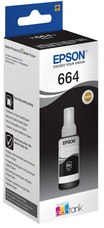 Recharge d'encre Epson 664 D'origine C13T664140 Noir