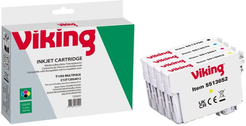 Cartouche jet d'encre Viking T1295 Compatible Epson T1295 Cyan, magenta, jaune, noir C13T12954012 4 Unités