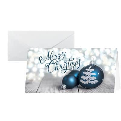 Carte de Noël Sigel Delightful Christmas 220 g/m² 21 x 10,5 cm C5/6 Blanc, bleu 25 Unités