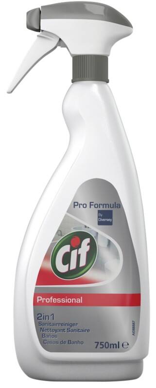 Nettoyant sanitaire spray Cif 2-en-1 750 ml