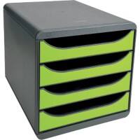 Module de classement Exacompta 4 Big-Box A4 PS (Polystyrène) Noir, vert 27,8 x 34,7 x 26,7 cm