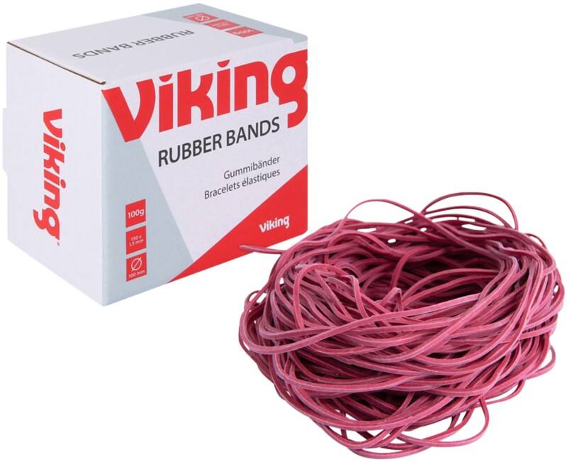 Élastiques en caoutchouc Viking 150 x 1,5 mm Ø 100 mm Rouge 100 g