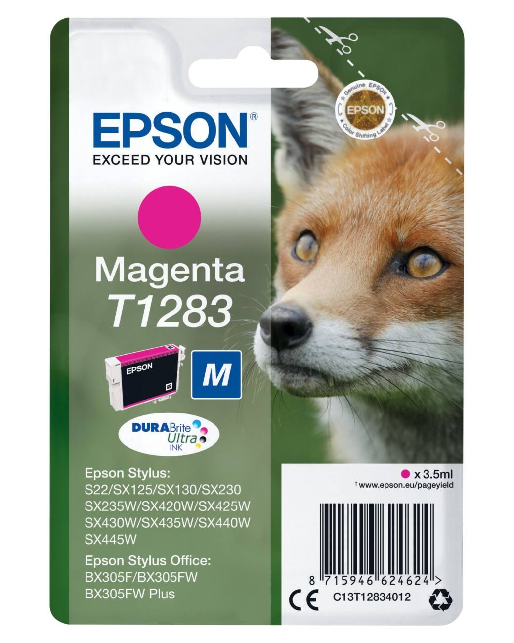Cartouche jet d'encre Epson D'origine T1283 Magenta C13T12834012