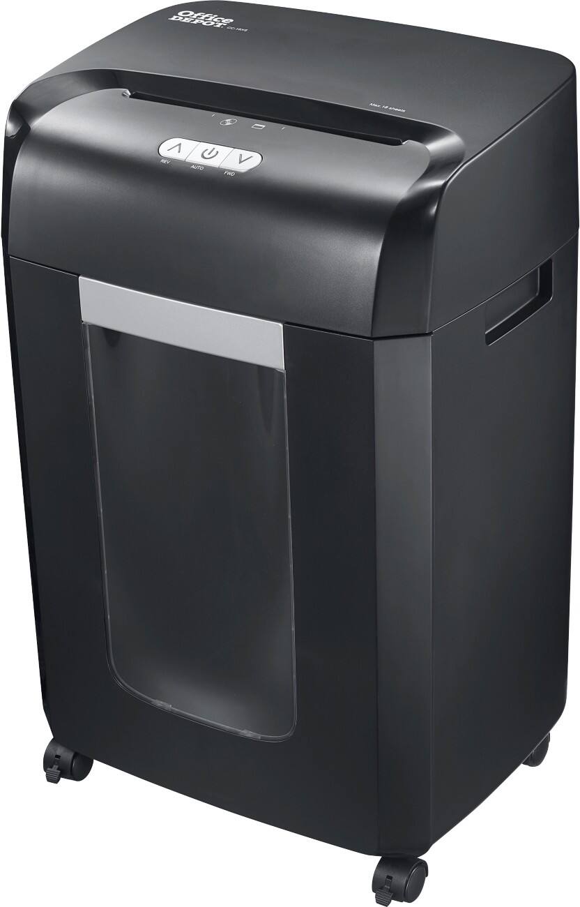 Destructeur de documents Office Depot CC-18XS Coupe croisée Niveau de sécurité P-4 18 Feuilles