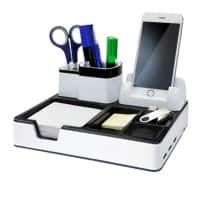 Organisateur de bureau Monolith Plastique Blanc, noir 21,7 x 18,7 x 9,6 cm