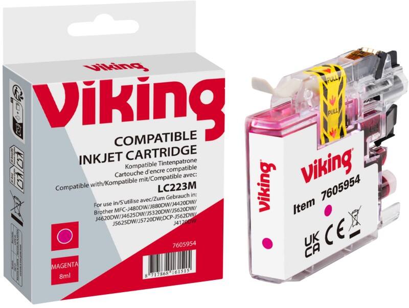 Cartouche jet d'encre Viking LC223M Compatible Brother Magenta   