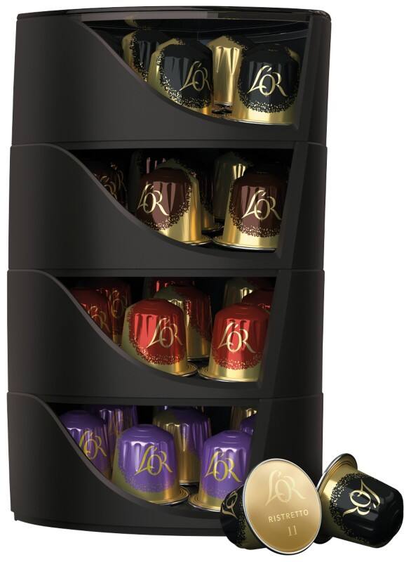 Porte-capsules L'OR 4 épaisseurs Noir 19,2 x 28 cm