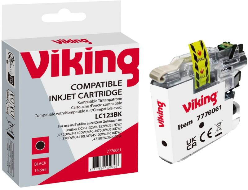Cartouche jet d'encre Viking Compatible Brother LC123 Noir
