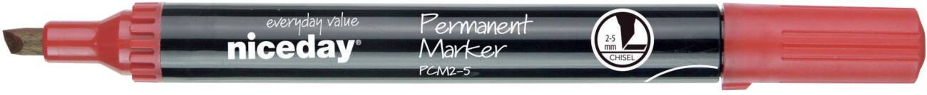 Marqueur permanent Niceday PCM2-5 Large Pointe Biseautée Rouge