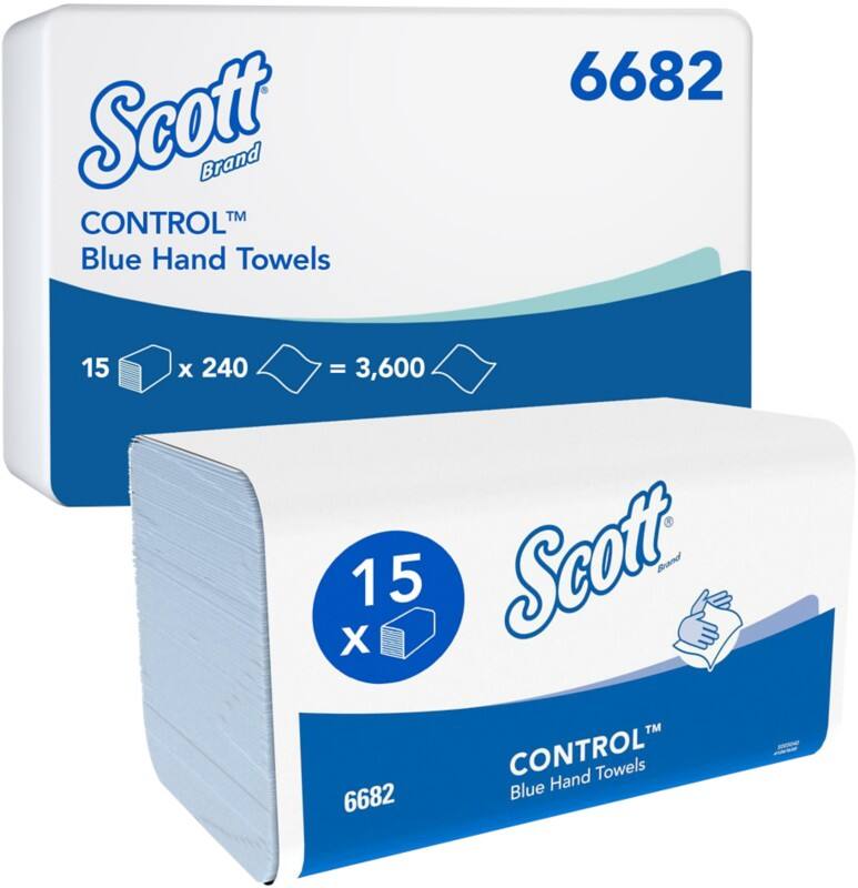 Essuie-mains Scott Control Pliage en Z Bleu 1 épaisseur 6682 15 Unités de 240 Feuilles