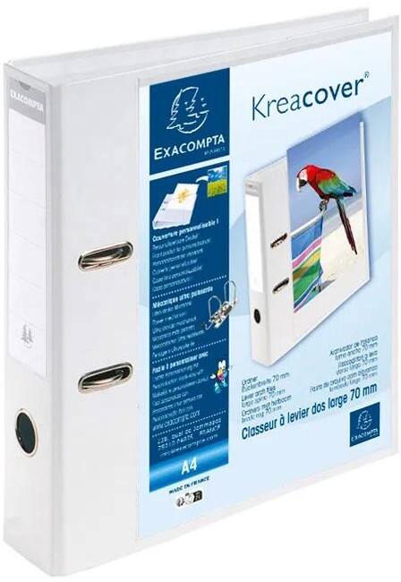 Classeur à anneaux Exacompta 75 mm PVC (Polychlorure de vinyle) A4 2 Anneaux Blanc