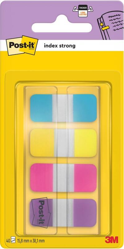 Index Post-It Strong Assortiment violet 15,8 x 38,1 mm 10 x 4 unités
