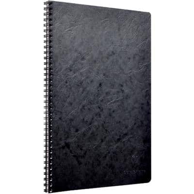 Cahier à spirales Clairefontaine Agebag A4 Noir Couverture en carte lustrée Quadrillé 50 feuilles
