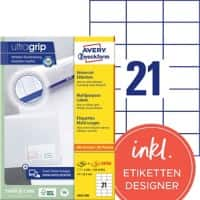 Étiquettes universelles AVERY Zweckform 3652-200 Blanc 70 x 42,3 mm 220 Feuilles de 21 Étiquettes