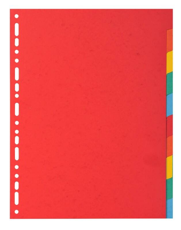 Intercalaires vierges Vierge Exacompta 95% Recyclé A4 Assortiment 10 intercalaires Carton 18 Perforations 2010E