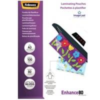 Pochette de plastification ImageLast Enhance Fellowes A3 Brillant 80 microns (2 x 80) Transparent 100 Unités