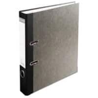 Classeur à levier Exacompta Étroit Prem Touch A4 50 mm Gris, noir 2 Anneaux Carton Effet Marbre Portrait
