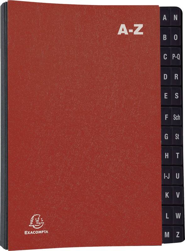 Trieur numérique extensible Exacompta A4 Rouge A-Z 24 Compartiments