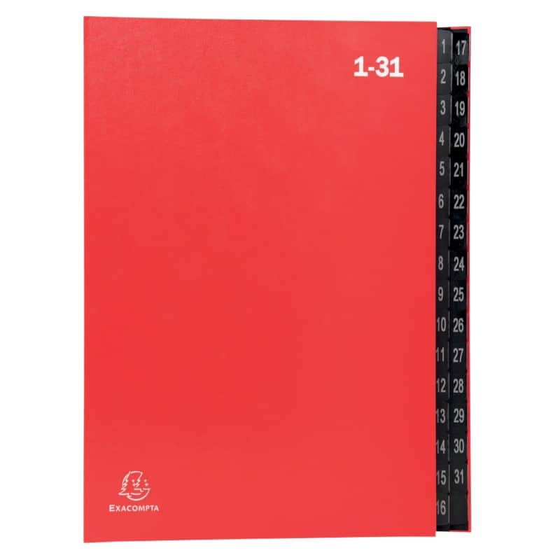 Trieur numérique extensible Exacompta A4 Rouge