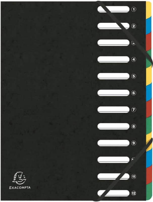 Trieur Exacompta 55121E A4 Noir Plastique 24 x 32 cm