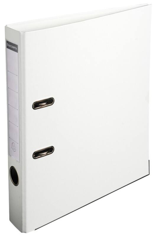 Classeur à levier Exacompta Étroit A4 50 mm Blanc 2 Anneaux 915402B Plastique Lisse Portrait