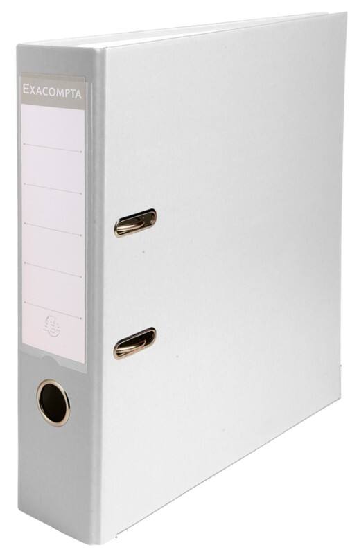 Classeur à levier Exacompta Large Maxi A4 75 mm Blanc 2 Anneaux 918402B Plastique Lisse Portrait