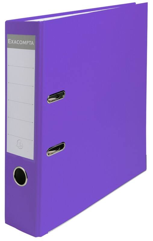 Classeur à levier Exacompta Large Maxi A4 75 mm Violet 2 Anneaux 918417B Plastique Brillant Portrait