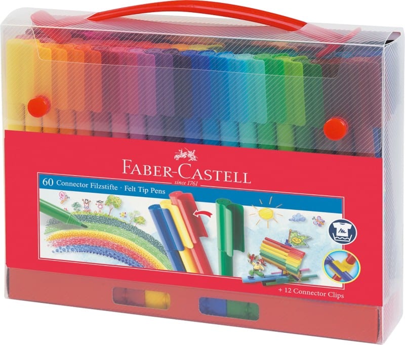 Stylo-feutre Faber-Castell Connector - Moyen Assortiment 1555 60 Unités