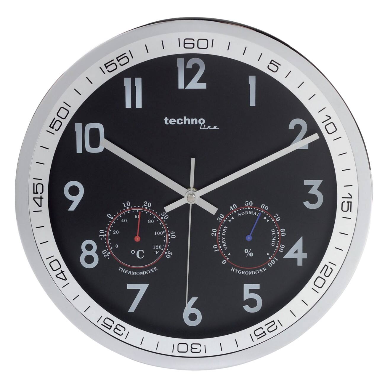 Horloge murale TechnoLine WT7981 30 x 5 cm Noir, argenté