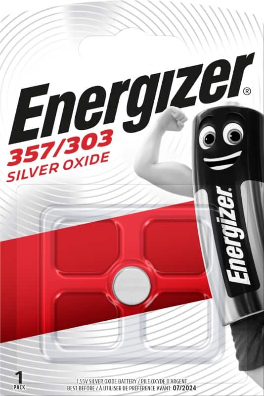 Piles bouton Energizer 357/303 SR44 4,5V Oxyde d’argent
