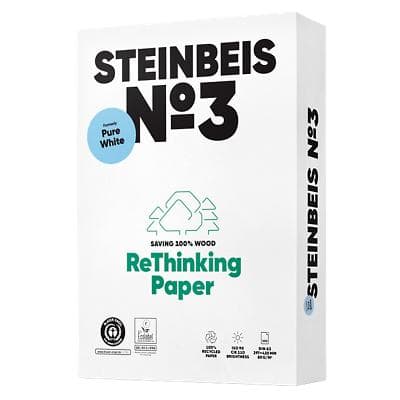 Papier Steinbeis A3 Recyclé 80 g/m² Lisse Blanc 500 Feuilles