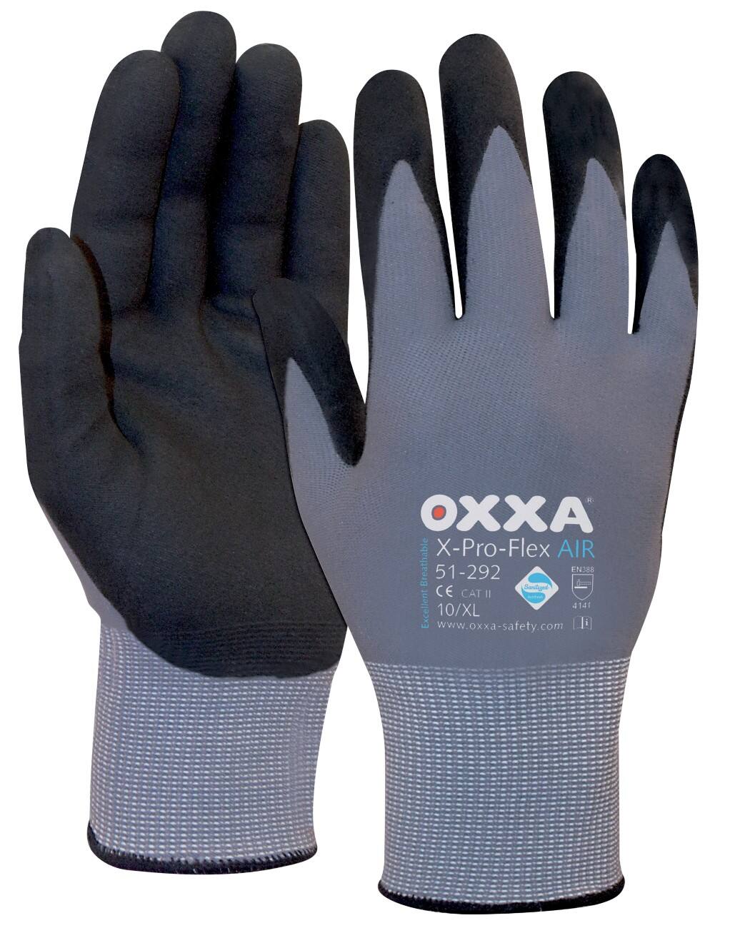 Gants Oxxa X Pro Flex Air Nylon, lycra, nitrile Taille M Gris 2 Unités