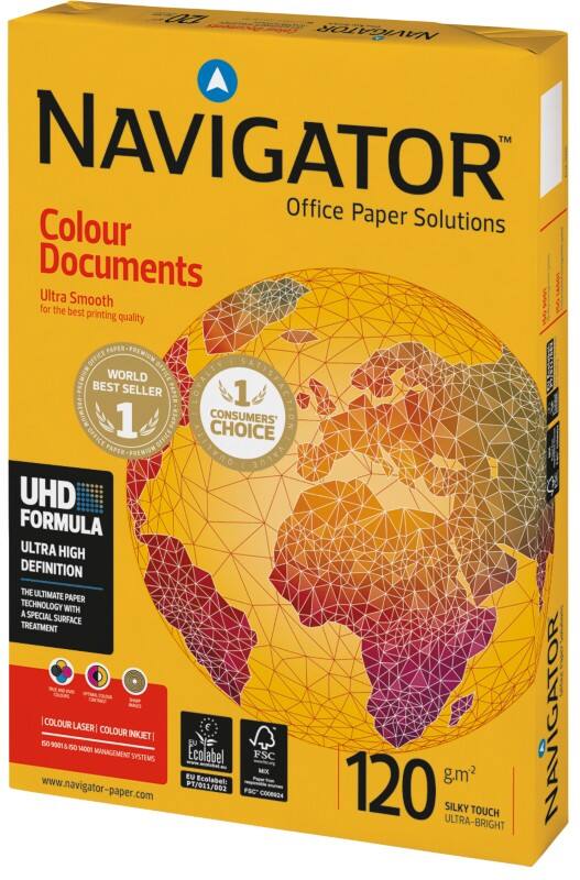 Papier imprimante Navigator Colour Documents A3 120 g/m² Lisse Blanc 500 Feuilles