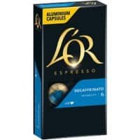 Capsules de café L'OR Décaféiné Nespresso Capsules Corsé 10 unités de 10,4 g