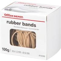 Élastiques Office Depot 1,5 x 80 mm Ø 50 mm Naturel 100 g