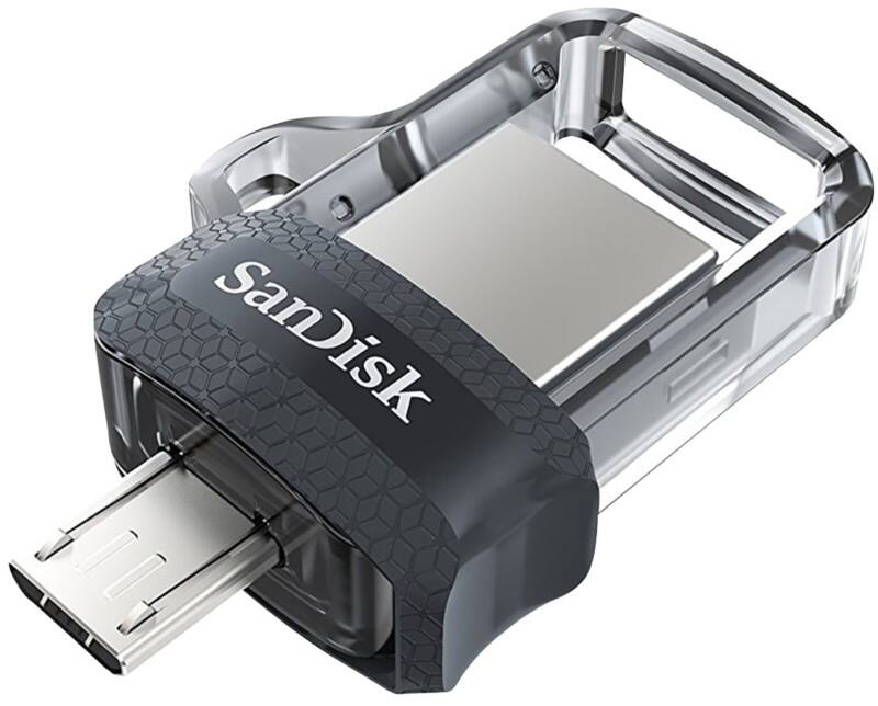 Clé USB SanDisk Ultra Dual Drive M3.0 128 Go Noir transparent