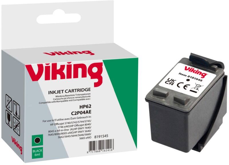 Cartouche jet d'encre Viking 62 Compatible HP C2P04AE Noir